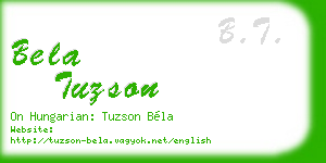 bela tuzson business card